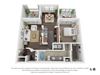 One Bed One Bath A1 Floor Plan at Villas at Stone Oak Ranch, Texas, 78727 at Villas at Stone Oak Ranch, Austin, TX